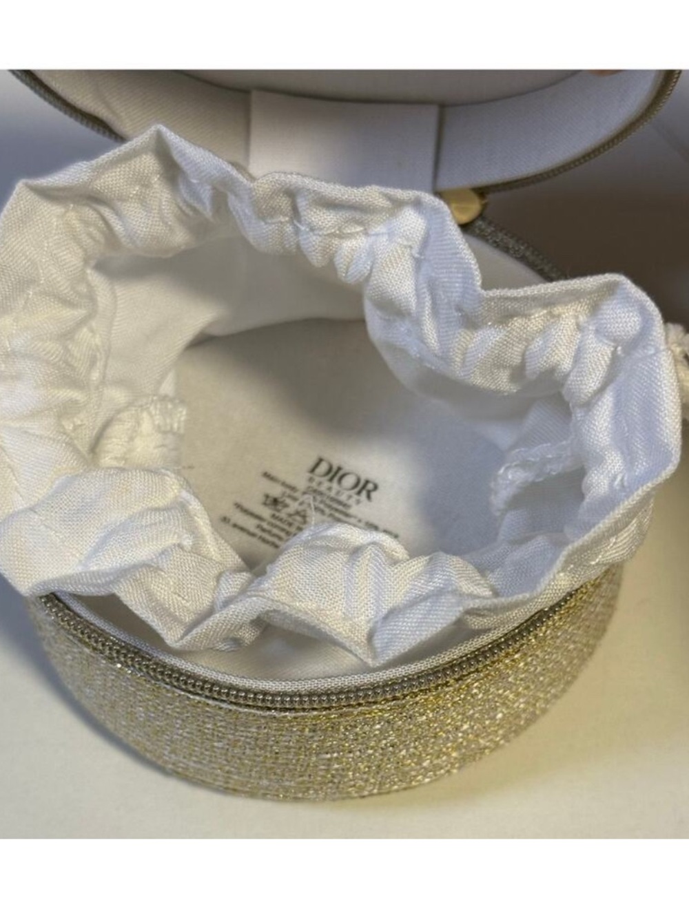 Dior Gold Glitter Jewelry Pouch Makeup Case - Picture 5 of 10